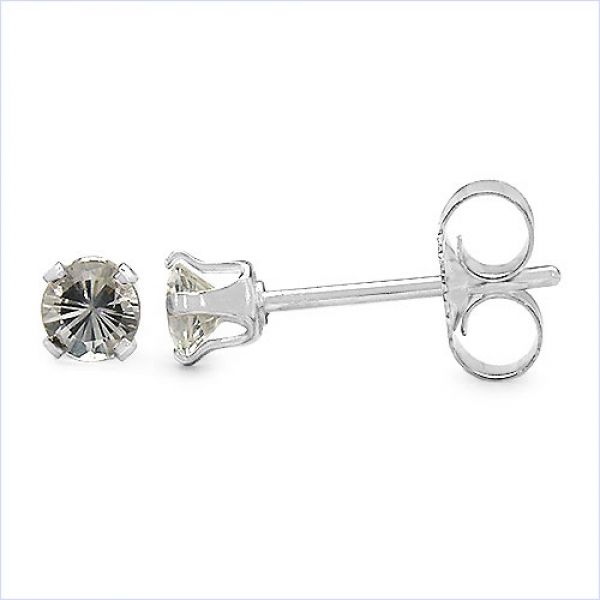 Ohrstecker/Ohrringe Weiße-Saphire 14 Karat Weißgold (585er)