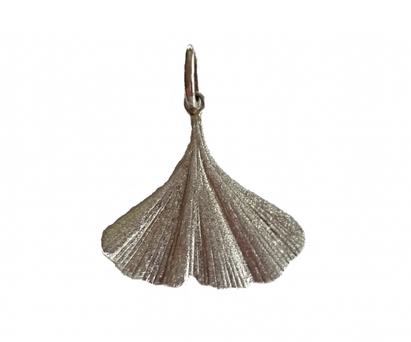 Ginkgo-Blatt-Anhänger, Glücksbringer-Sterling Silber Rhodiniert