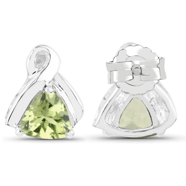 Ohrstecker Peridot-1,40 Karat-925 Sterling Silber- Rhodiniert