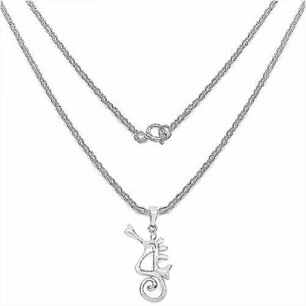Collier/Kette mit Anhänger Seepferdchen-925 Sterling Silber Rhodiniert