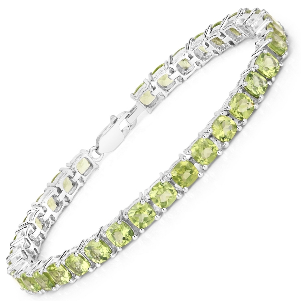 Bezauberndes Edles Peridot-Armband Silber-Rhodiniert 17,13 Karat-33 Edelsteine