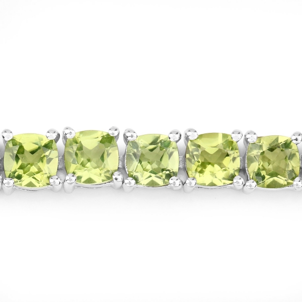 Bezauberndes Edles Peridot-Armband Silber-Rhodiniert 17,13 Karat-33 Edelsteine