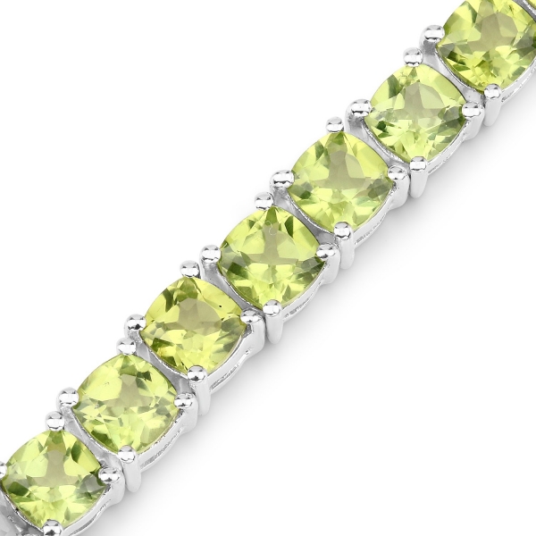 Bezauberndes Edles Peridot-Armband Silber-Rhodiniert 17,13 Karat-33 Edelsteine