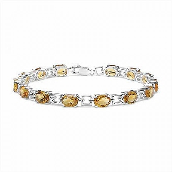 Citrin(Sonnenstein)Armband-925 Silber Rhodiniert-11,90 Karat