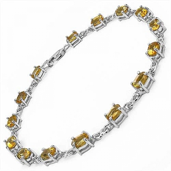 Bezauberndes Citrin Armband-925 Silber Rhodiniert-6,75 Karat