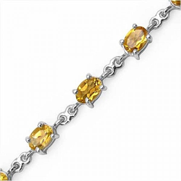 Bezauberndes Citrin Armband-925 Silber Rhodiniert-6,75 Karat
