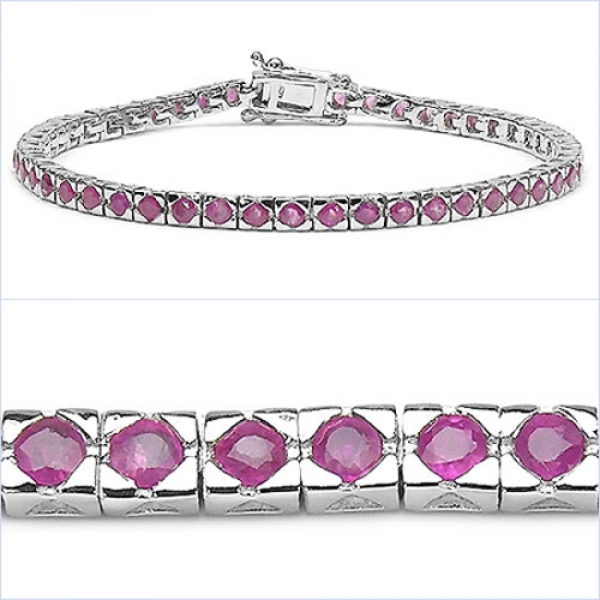Edles Rubin Armband 925 Silber-Rhodiniert/3,89 Karat