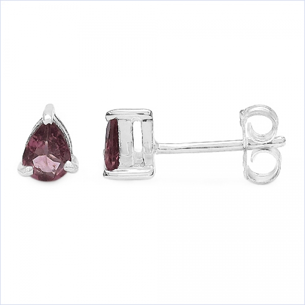Ohrringe/Ohrstecker mit rosa/pink Topas-Tropfen-Silber Rhodiniert-0,44 Karat