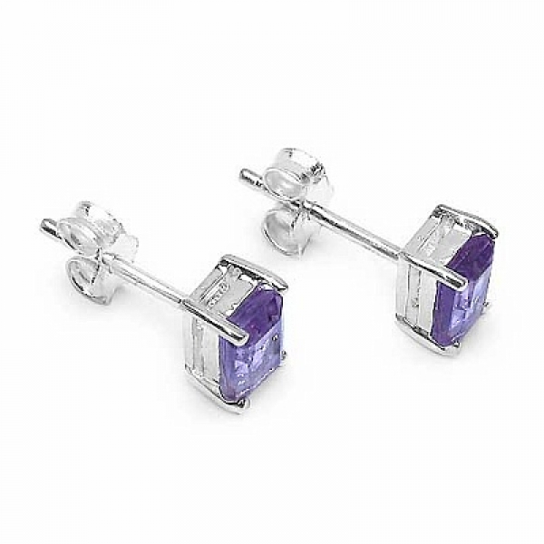 Elegante Silber Ohrringe/Ohrstecker Amethyst-5,60 Karat
