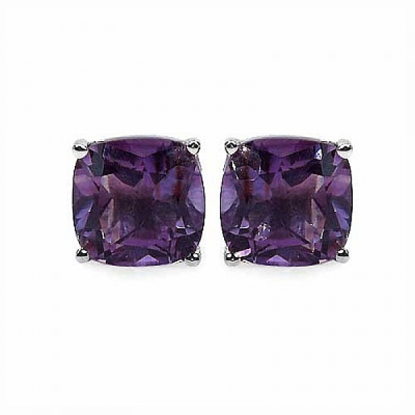Elegante Silber Ohrringe/Ohrstecker Amethyst-5,60 Karat