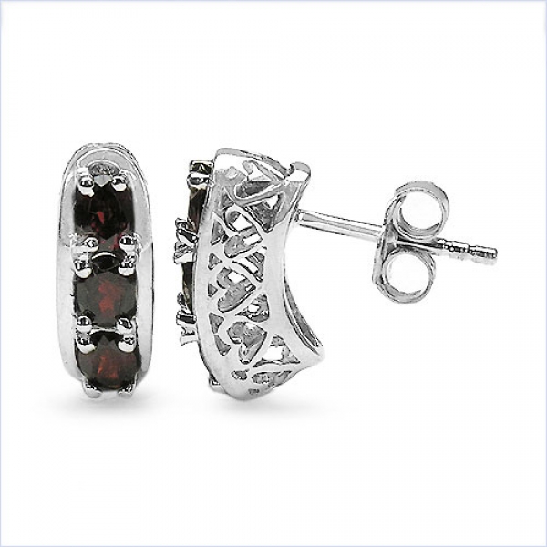 Collier/Kette Anhänger mit Granat 925 Silber-Rhodiniert-0,75 Karat