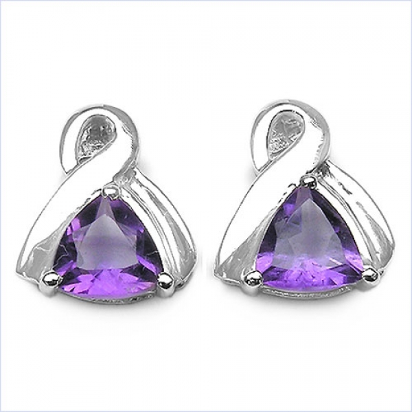 Ohrstecker Amethyst-925 St.Silber-Rhodiniert-1,40 Karat
