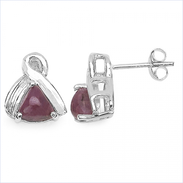 Ohrringe/Ohrstecker Rubin-Silber- Rhodiniert-1,60 Karat