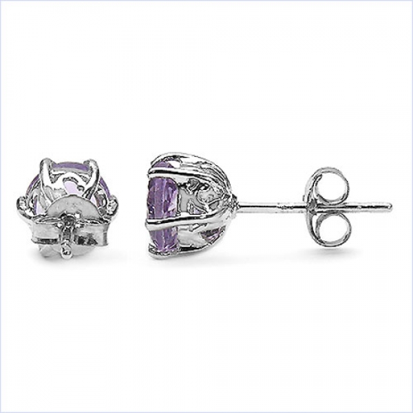 Ohrstecker Amethyst-925 Sterling Silber-Rhod.1,80 Karat