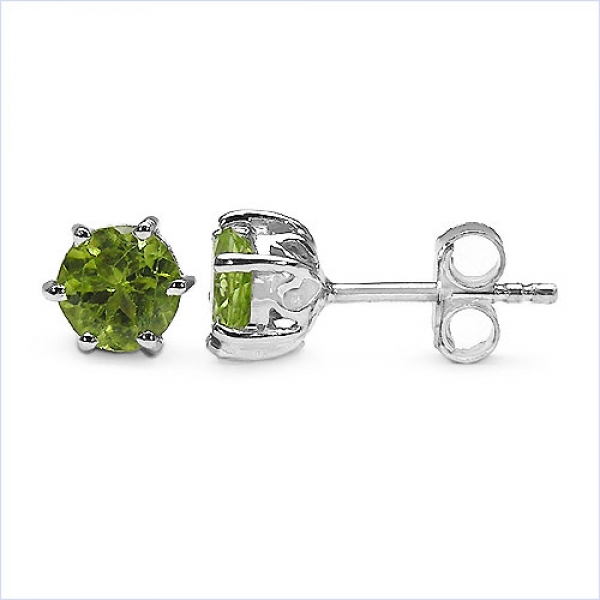 Ohrstecker Peridot-925 Sterling Silber-Rhod.1,80 Karat