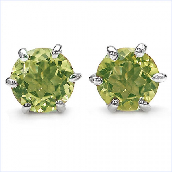 Ohrstecker Peridot-925 Sterling Silber-Rhod.1,80 Karat