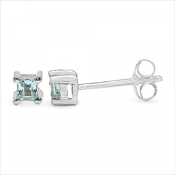 Amethyst Ohrstecker Quadrat 925 Sterling Silb.-Rhodin.0,25 Karat