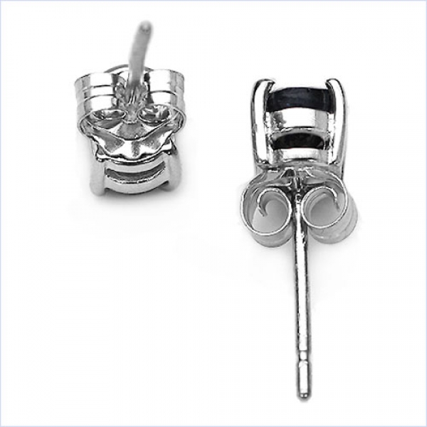 Saphir Ohrringe/Ohrstecker Silber-Rhodiniert 1,30 Karat
