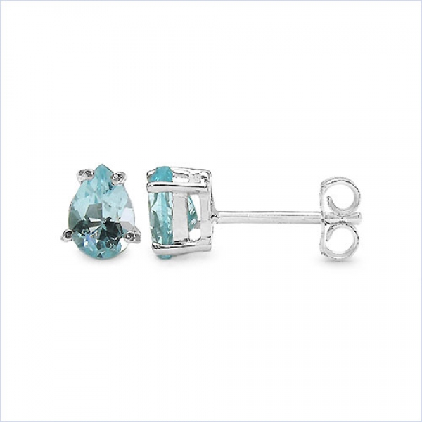 Ohrstecker Blue Topas 925 Sterling Silber- Rhodiniert-1,70 Karat