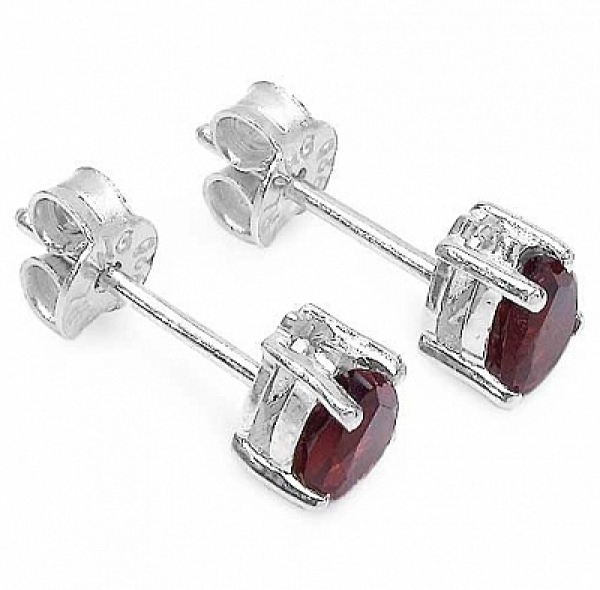 Ohrringe/Ohrstecker Granat-Tropfen-1,70Karat-Silber-Rhodiniert