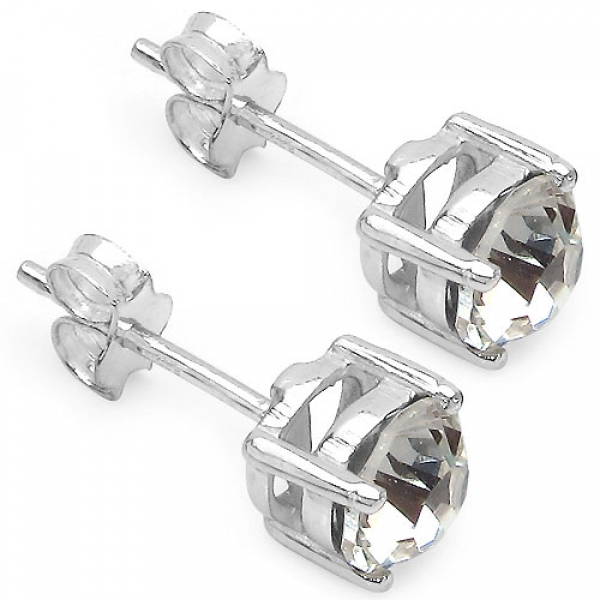 Ohrringe/Ohrstecker Weiße Zirkonia -925 Silber-Rhodiniert-1,68 Karat