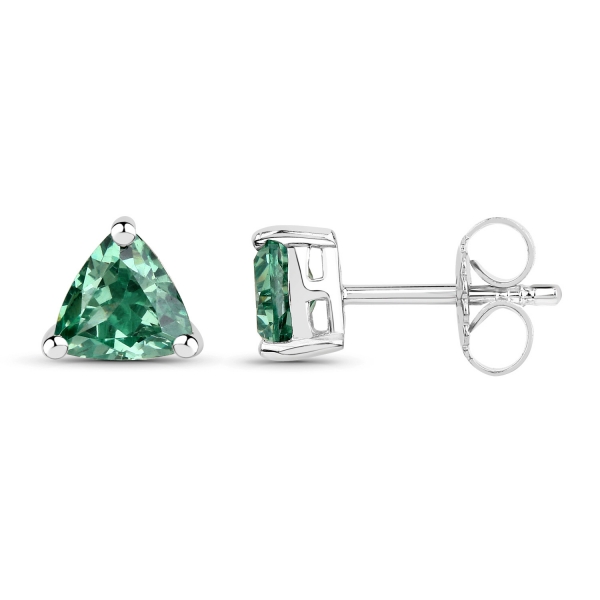 Ohrstecker Smaragd-Grüne Zirkonia 5,00 mm - 925 Silber Rhodiniert