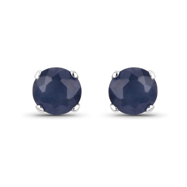 Ohrringe/Ohrstecker Blaue-Saphire 14 Karat Weißgold (585er)