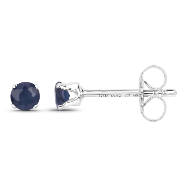 Ohrringe/Ohrstecker Blaue-Saphire 14 Karat Weißgold (585er)