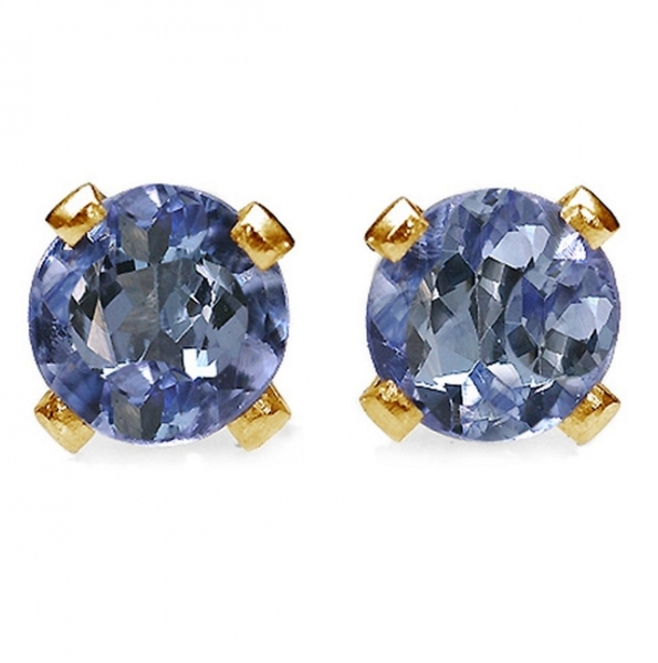 Ohrstecker/Ohrringe Tansanit 14 Karat Gelbgold (585er)-0,22 Karat