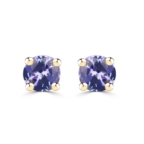 Ohrstecker/Ohrringe Tansanit 14 Karat Gelbgold (585er)-0,22 Karat