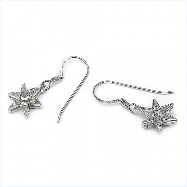 Ohrringe mit 26 Zirkonia 925 Sterling Silber-Rhodiniert 1,22 Karat