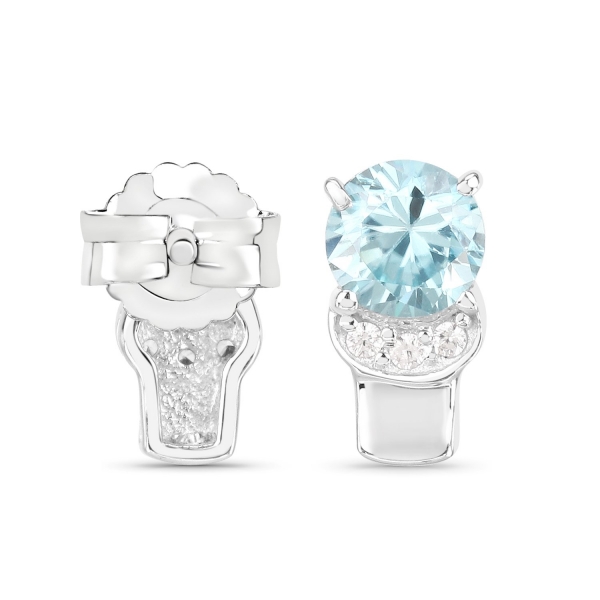 Elegante Blautopas/Weißtopas-Ohrringe/Ohrstecker-925Sterling Silber Rh.1,65 Karat