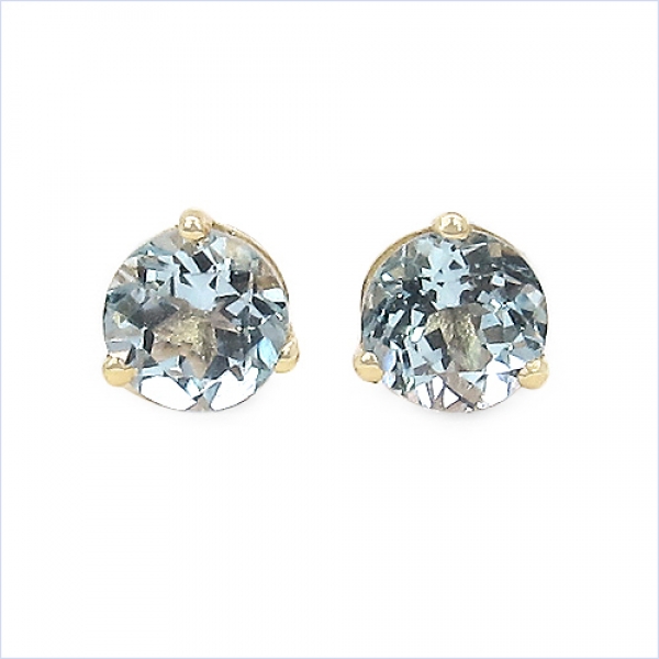 Ohrringe/Ohrstecker Blautopas/Blue Topaz-Gelbgold-18 Karat(750er)