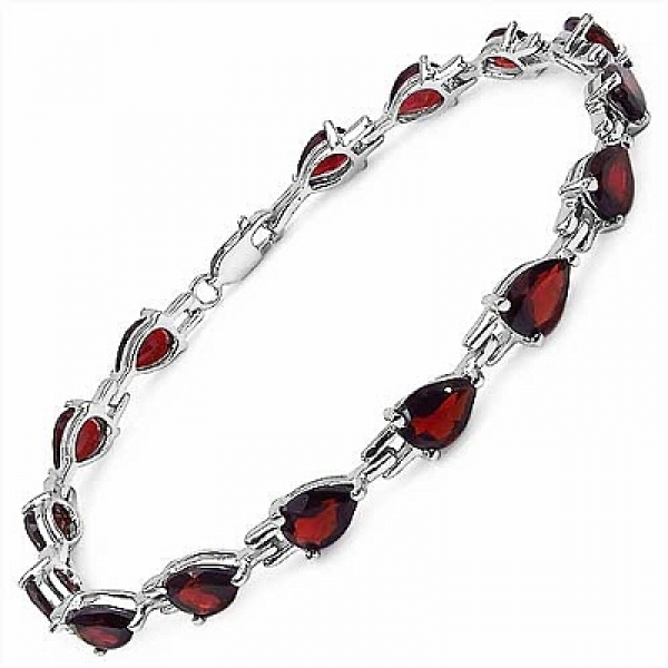 Bezauberndes Edles Granat Armband 925 Silber-Rhodiniert 12,75 Karat