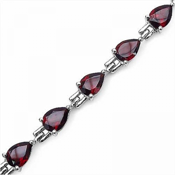 Bezauberndes Edles Granat Armband 925 Silber-Rhodiniert 12,75 Karat