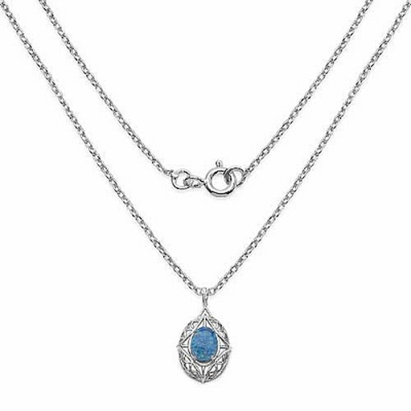 Collier/Kette mit großem Pinfire-Opal/Welo-Opal-Anhänger-4,85 Karat