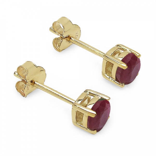 Ohrringe/Ohrstecker Rubin-Gelbgold-10 Karat (416er)