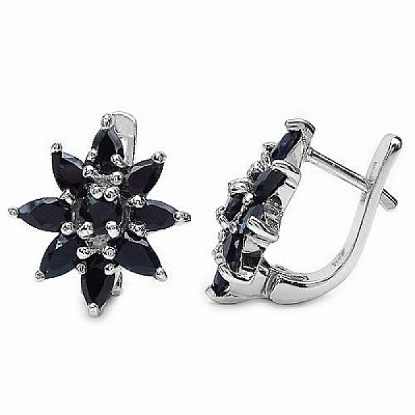 Collier/Kette mit schwarzem Saphir-Stern-Anhänger-2,62 Karat