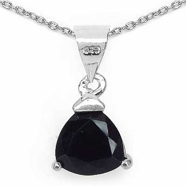 Ohrringe/Ohrhänger Schwarze Saphire-925 Sterling Silber- Rhodiniert