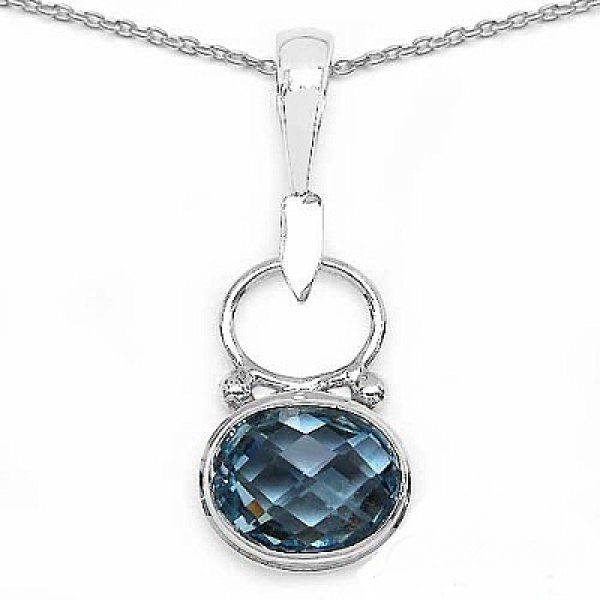 Elegante Designer Ohrringe/Ohrstecker mit facettierten Blautopas 8,00 Karat