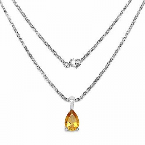 Edles Citrin-Tropfen-Schmuck-SET 4-teilig Sterling Silber Rhodiniert-2,60 Karat