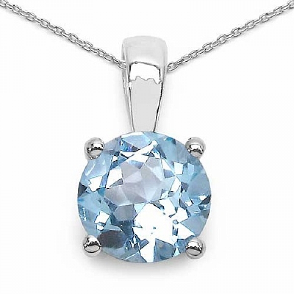 SET 4-teilig Blautopas-Ohrstecker,Collier,Anhänger-2,30 Karat