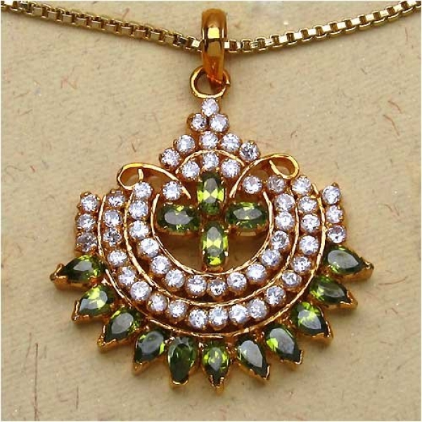 Schmuck-SET Collier,Anhänger,Ohrringe Zirkonia-Messing-vergoldet 10 Karat Gold