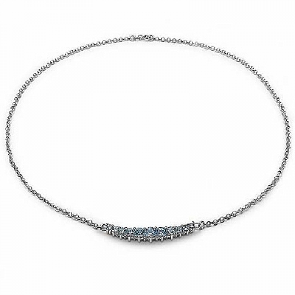 Edles Collier/Kette Blautopas/Weißtopas-925 Silber-Rhodiniert-3,17Karat