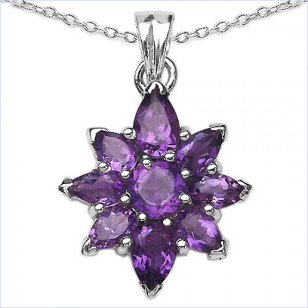 Collier/Kette mit großem Stern-Anhänger 2,62 Karat