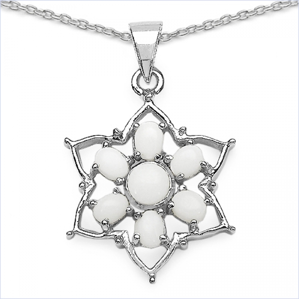 Collier/Kette mit Anhänger Stern-Granat/Turmalin 2,35 Karat-Silber Rhodiniert
