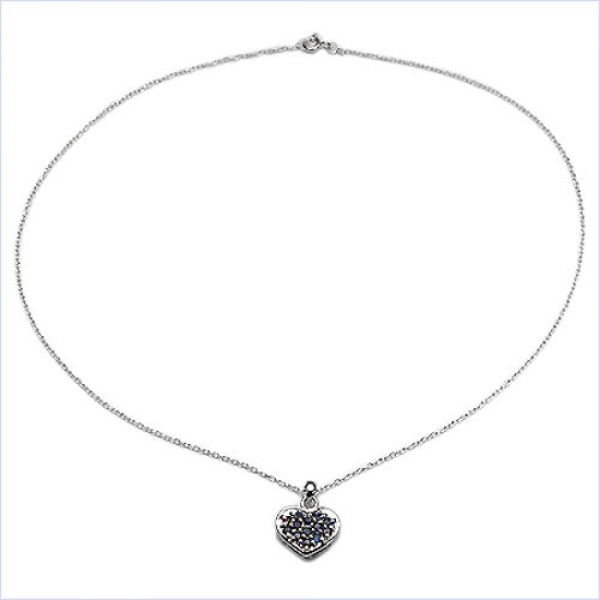 Collier/Kette Anhänger Herz m.13 Amethysten-925 Silber