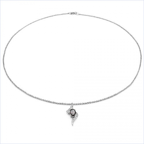 Collier/Kette m.Diamant-Granat-Anhänger-Silber-2,51Karat