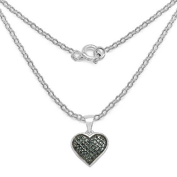 Collier/Herz-Anhänger 49 seltenen blauen Diamanten-0,25 Karat