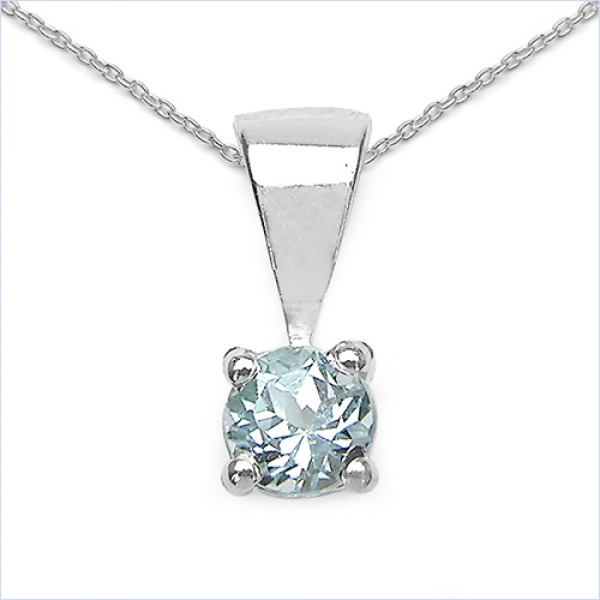 Collier/Kette mit Blautopas-Anhänger 0,40 Karat